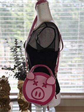 Pink Novelty Pig Mini Crossbody Bag for Women